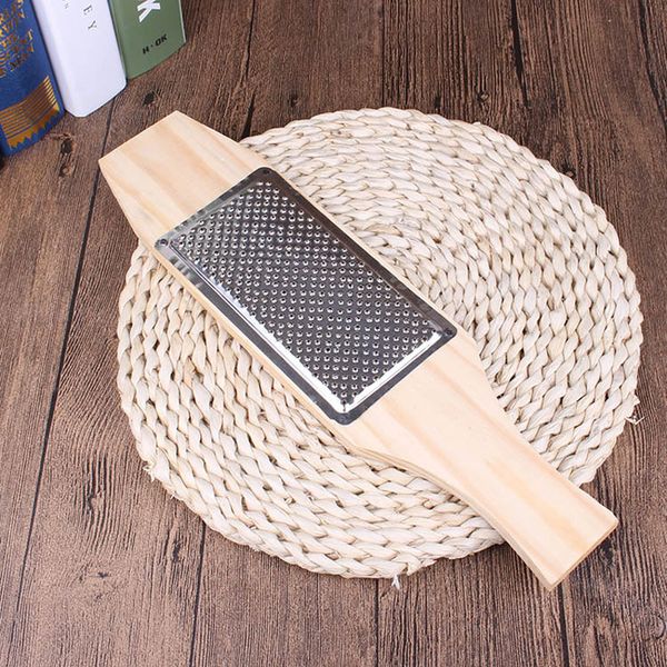

stainless steel ginger garlic chopper crusher with wood handle garlic grinding slicer kitchen gadgets vegetable tools