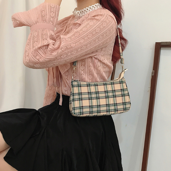 

female small bag grid simple style fashion bag cross body women vintage messenger shoulder women's handbag spring su3gek