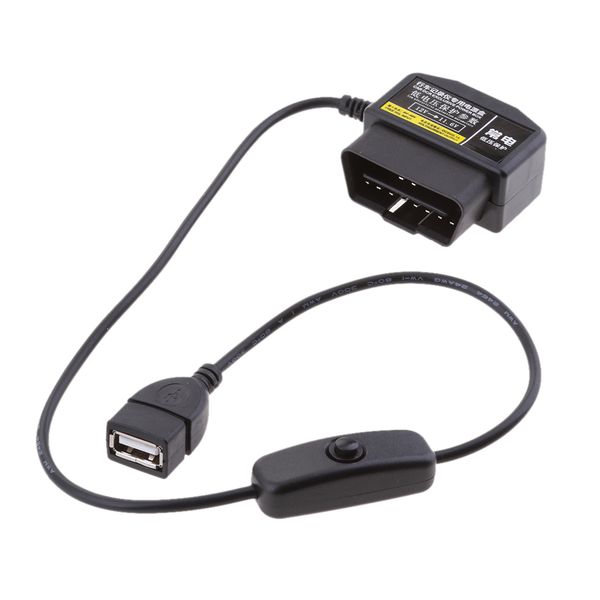 

car obd2 dash camera dvr charging cable usb power adapter with switch button