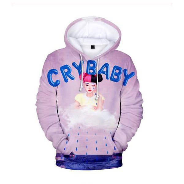 

new fashion women/men harajuku style cry baby melanie martinez casual 3d printed sweatshirts hoodies sportwear coat r0142, Black