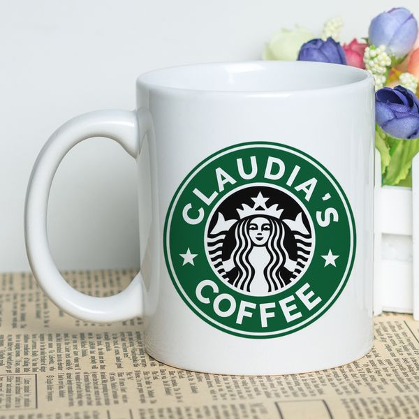 

custom name mug 11oz 330ml white ceramic classic coffee cup customized cool design tea mug creative printing custom