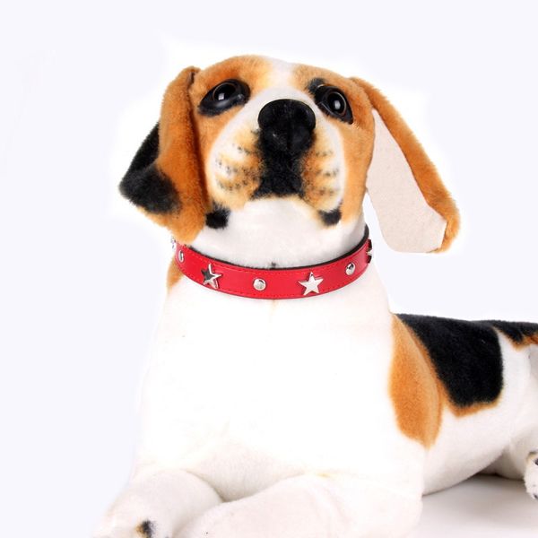 

star studded dog collar leather puppy neck strap comfortable cat collar adjustable pet collars for small dogs s/m/l 6 colors