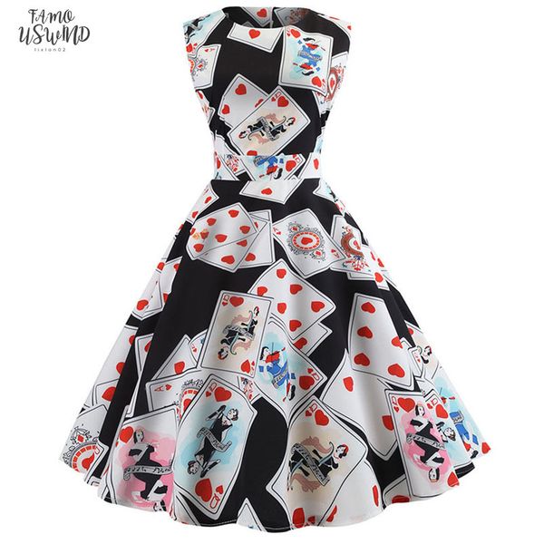 

2020 white print summer dress women vintage dress 50s summer 60s polka dot pin up rockabilly dress plus size robe, Black;gray