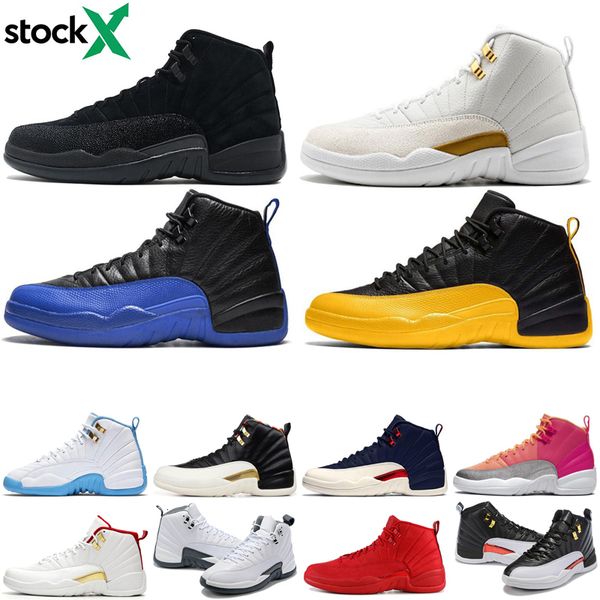 

fiba 12 12s basketball shoes for men ovo white cny playoff navy bordeaux game stock x mens designer sneakers sports 7-13, Black