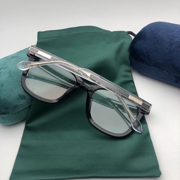 

brand designer-2020 new new sunglasses square optical lens overall collocation super handsome size: 53-21-150, Black