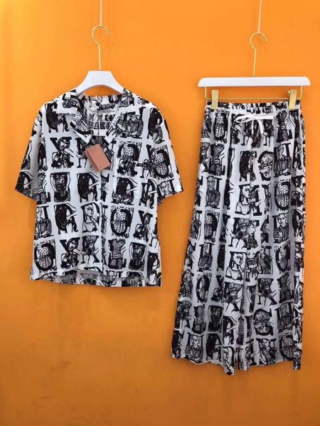 Compre 2019 Nuevo Traje De Mujer De Moda Imprimir Blusa Pantalones