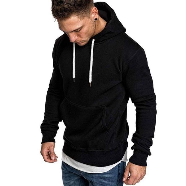 

hooded sweatshirt hoodies slim fit pure color outdoor sports stylish guy coat jacket hats latest fashion men's wear, White;black