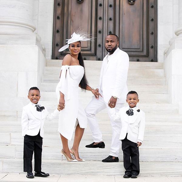 

white groom tuxedos suits for man wedding father and son blazer latest coat pants designs shawl lapel 2piece man attire outfit costume homme, Black;gray