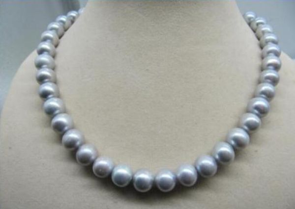 

gt;&gt;&gt;&gt;noble jewelr 9-10mm freshwater gray pearl necklace 925 silver