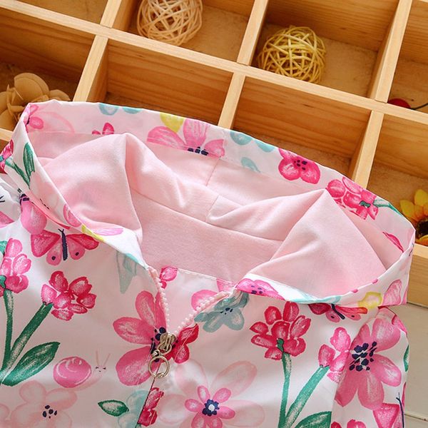 

2018 baby girl jacket coat autumn children's clothing female baby flowers hoodie long sleeve windbreaker baby clothes, Blue;gray