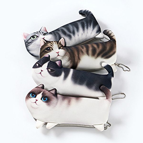 

multicolor pencil case school supplies stationery gift cute cat large capacity pencil box pencilcase pencil bag penalty cosmetic bags