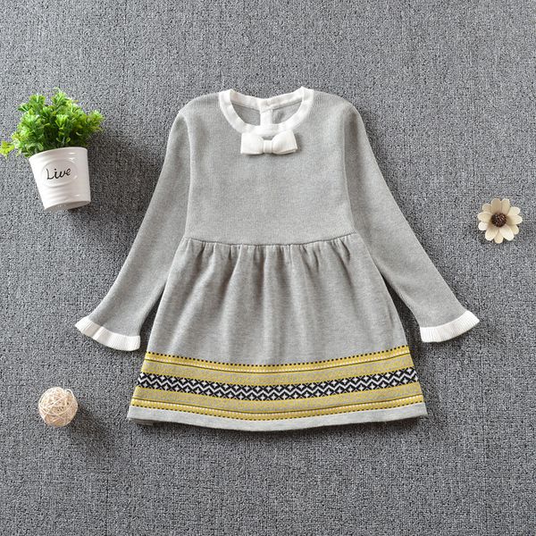 

sunma kids designer clothes girls seven harper baby infant knitted princess sweater dresses autumn toddle children boutique clothing, Red;yellow