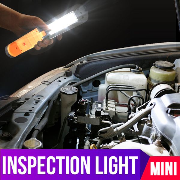 

hlxg 1pcs torch mini led light hanheld car inspection repair tools multifunction cob led magnet auto emergency lamp