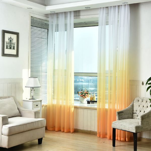 

curtains gradient color print voile gray window modern living room curtains tulle sheer fabrics rideaux cortinas