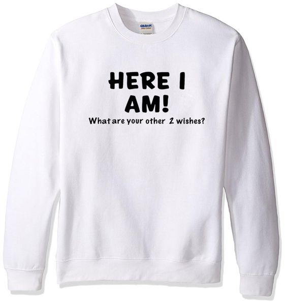 

sweatshirt here i am printed 2019 spring winter o-neck men sweatshirts fashion casual tracksuits novelty hoodies k- hoody, Black