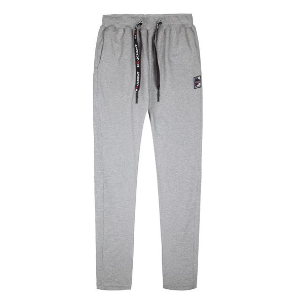 

men's loose sports casual trousers solid color printed slim trousers, Black