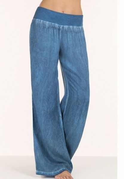 

women's casual jeans loose pants trousers, Blue