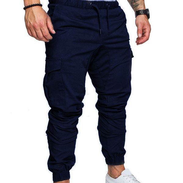 

men cargo sports casual tracksuit fabala sweatpants straight leg jogger long pants pencil slim fit trousers pants sportwear, Black