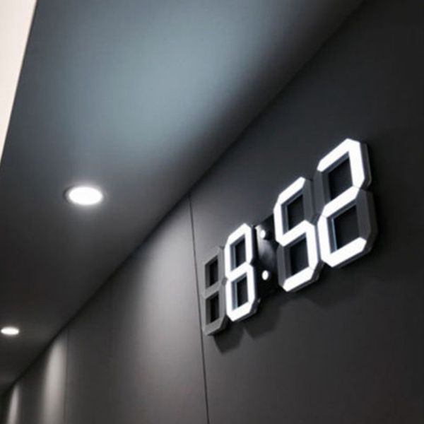 

modern design large digital led wall clock big creative vintage watch home decoration decor 3d white clock