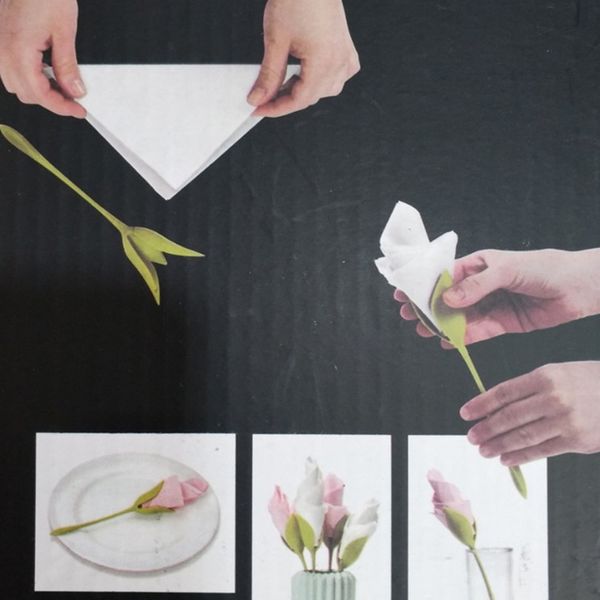 

1 set plastic creative leaf paper towel flower l restaurant decoration rose flower curling tool home picnic origami flower
