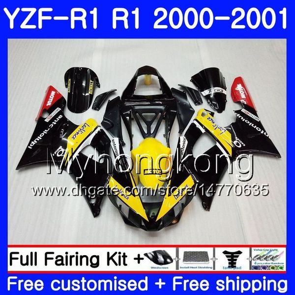 YAMAHA YZF 1000 YZF R 1 YZF-1000 YZFR1 00 01 Gövde 236HM.23 YZF-R1 00 01 Kaporta YZF1000 YZF R1 Sarı siyah sıcak 2000 2001 Fairing