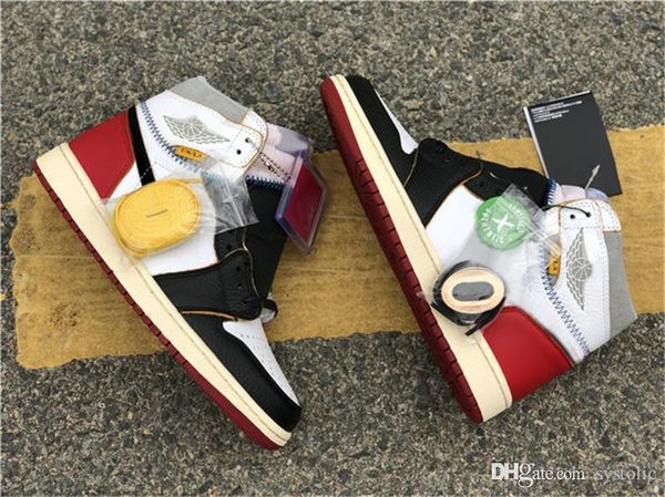 

2019 Hot Authentic Union x 1 High OG NRG Лос-Анджелес Черный Toe LA Varsity Красные Баскетбольные Кроссов