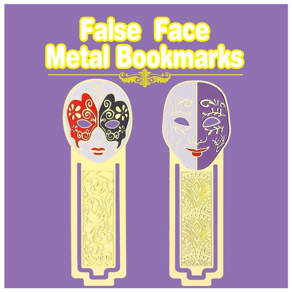 

1pcs metal venetian mask bookmarks european and american style creative art exquisite pocket book folder