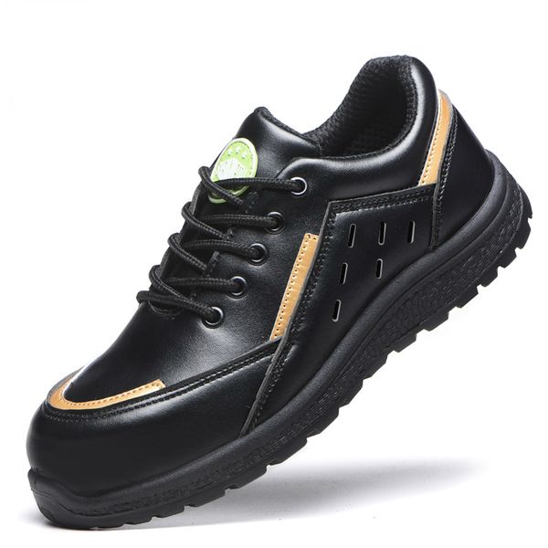 

new arrival men fashion large size steel toe cap work safety shoes black building site worker shoe non-slip protective footwear