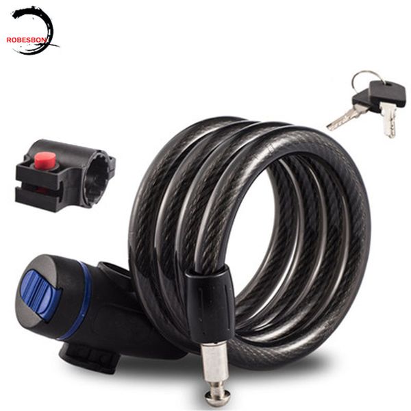 

bike locks combination cable lock self coiling resettable black color mini bicycle security