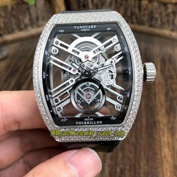 

new saratoge авангард skeleton v 45 t sqt br (nr) skeleton коммутируемого miyota автоматические мужские часы серебристо diamonds чехол кожан, Slivery;brown