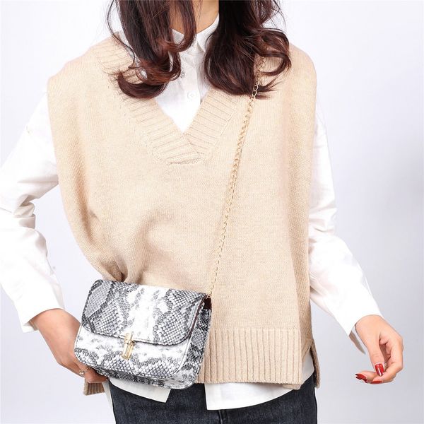 

fashion women serpentine printing tote hasp messenger bag hnadbag shoulder bag