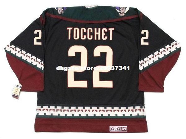 

wholesale mens rick tocchet phoenix coyotes 1998 ccm vintage retro hockey jersey, Black;red