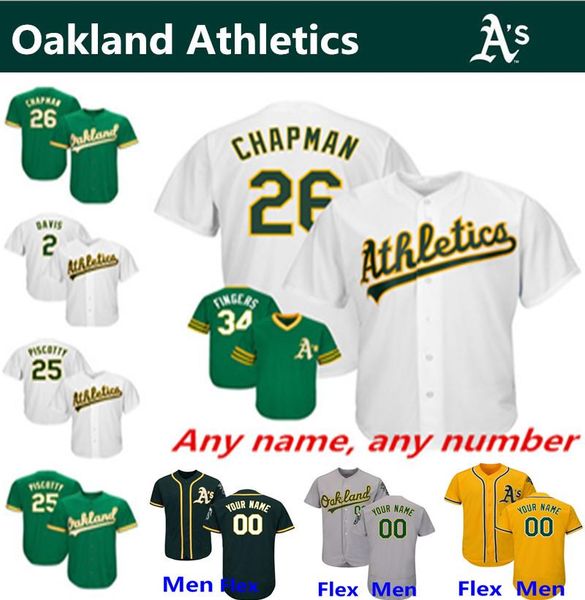 

Men's Athletics Matt Chapman Khris Davis Matt Olson Rickey Henderson Blake Treinen Mike Fiers Jersey