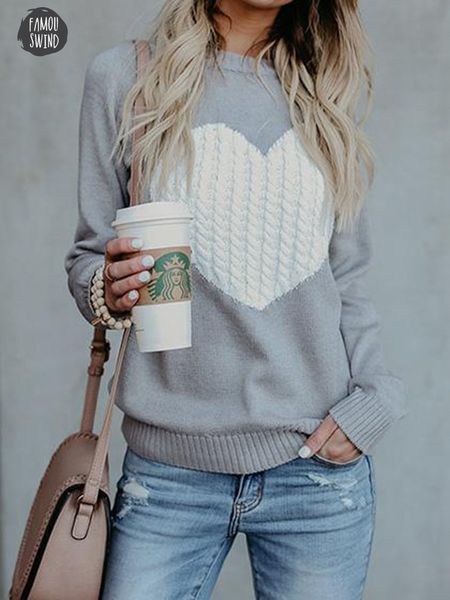 

sweater jumpers autumn and winter women sweaters pullovers long sleeve female slim heart knitted sueter mujer, White;black