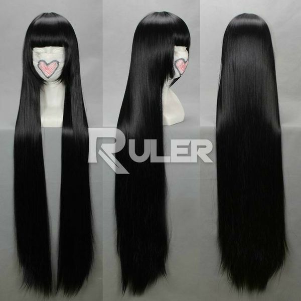 

long anime bleach-kurotsuchi nemu black straight cosplay wig