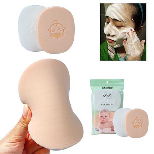 

malian 2pcs wash flutter face sponge deep facial cleansing sponge compressed pad powder puff clean care remove makeup tool