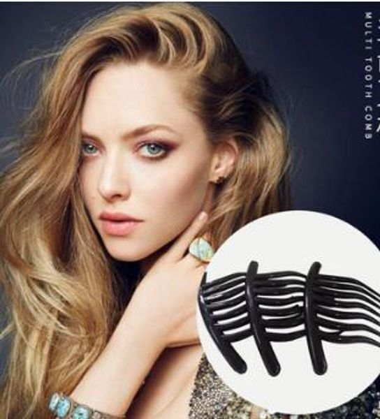 

hair bun maker pony-tail comb wave tooth fluffy horsetail forks black/brown acrlic braid pad care & styling tools ha065