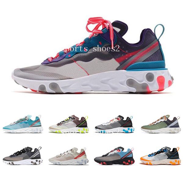 

classic 2020 react element 87 volt 55 game royal taped seams running shoes for women men 55s blue chill trainer 87s sail sports sneakers