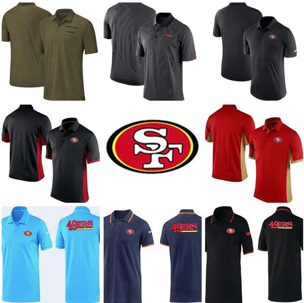 

men's san francisco 49ers salute to service sideline polo shirt-olive, Black