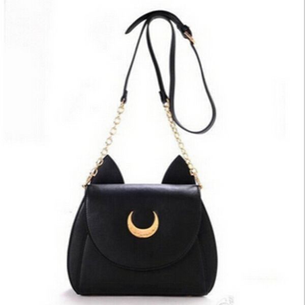 

sailor moon bags 2016 summer limited for ladies handbag with pu leather black white cat moon women messenger crossbody bag