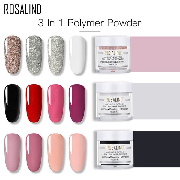 

3 colors acrylic powder crystal nail art polymer tips builder pink clear white acrylic powder manicure tips tools sjf3001, Silver;gold