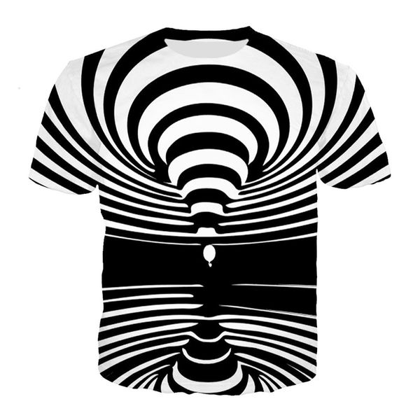 

новейшая мода головокружение гипнотический harajuku футболка 3d печатный женщины / мужчины лето с коротким рукавом мужская футболка повседне, White;black