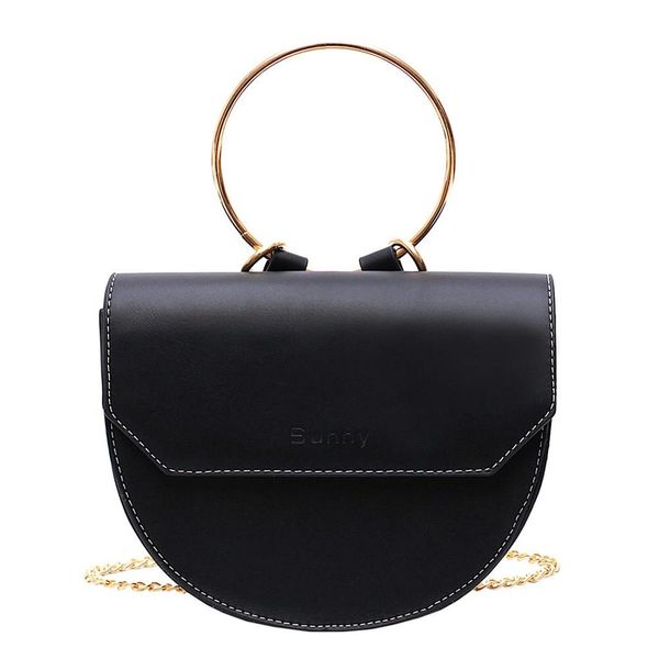 

simple saddle bag women's bag flap cover shoulder patchwork colors chain cross body solid color messenger bags #15