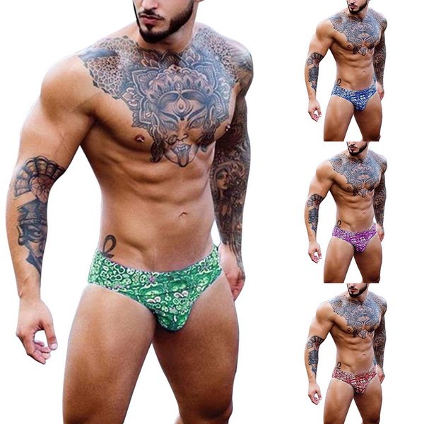 

laamei new men stripe printed swimming trunks brief trousers close professional swimming trousers trunks, Black;white