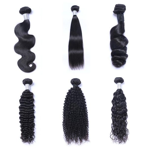

2019 8abrazillian straight тело сыпучего глубокой волна kinky завитого необработанные бразильские перуанские индийские волосы плетение связк, Black