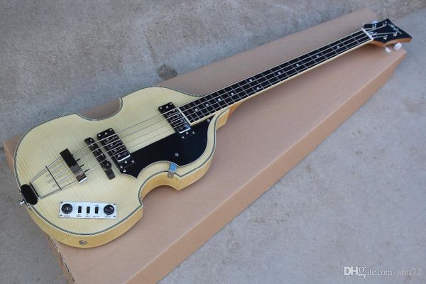 

factory custom shop hofner violin bass 2019 strings bass natural color flame maple body