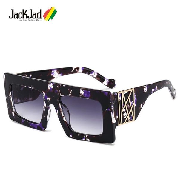 

jackjad 2020 fashion cool square shield style floral frame sunglasses women gradient brand design sun glasses 9068, White;black