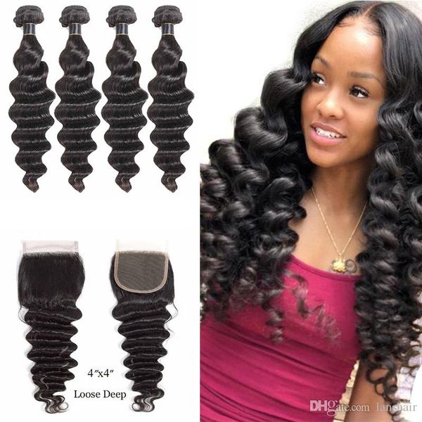 

9а бразильские свободные глубокие девственные волосы с закрытием необработанные реми свободная волна наращивание человеческих волос бразильс, Black;brown