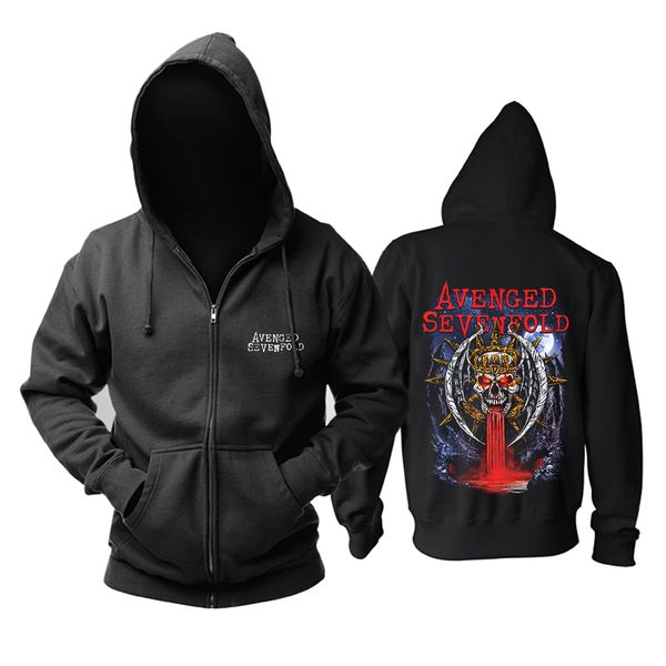 

bloodhoof avenged sevenfold city of evil heavy metal new zipper hoodie asia size, Black