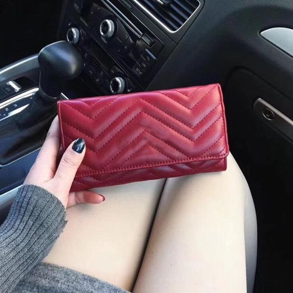 

дизайнер роскошные сумки кошельки женщин конструктора бумажника держателя карты высокого качества роскошная портмоне brand мода женские коше, Red;black